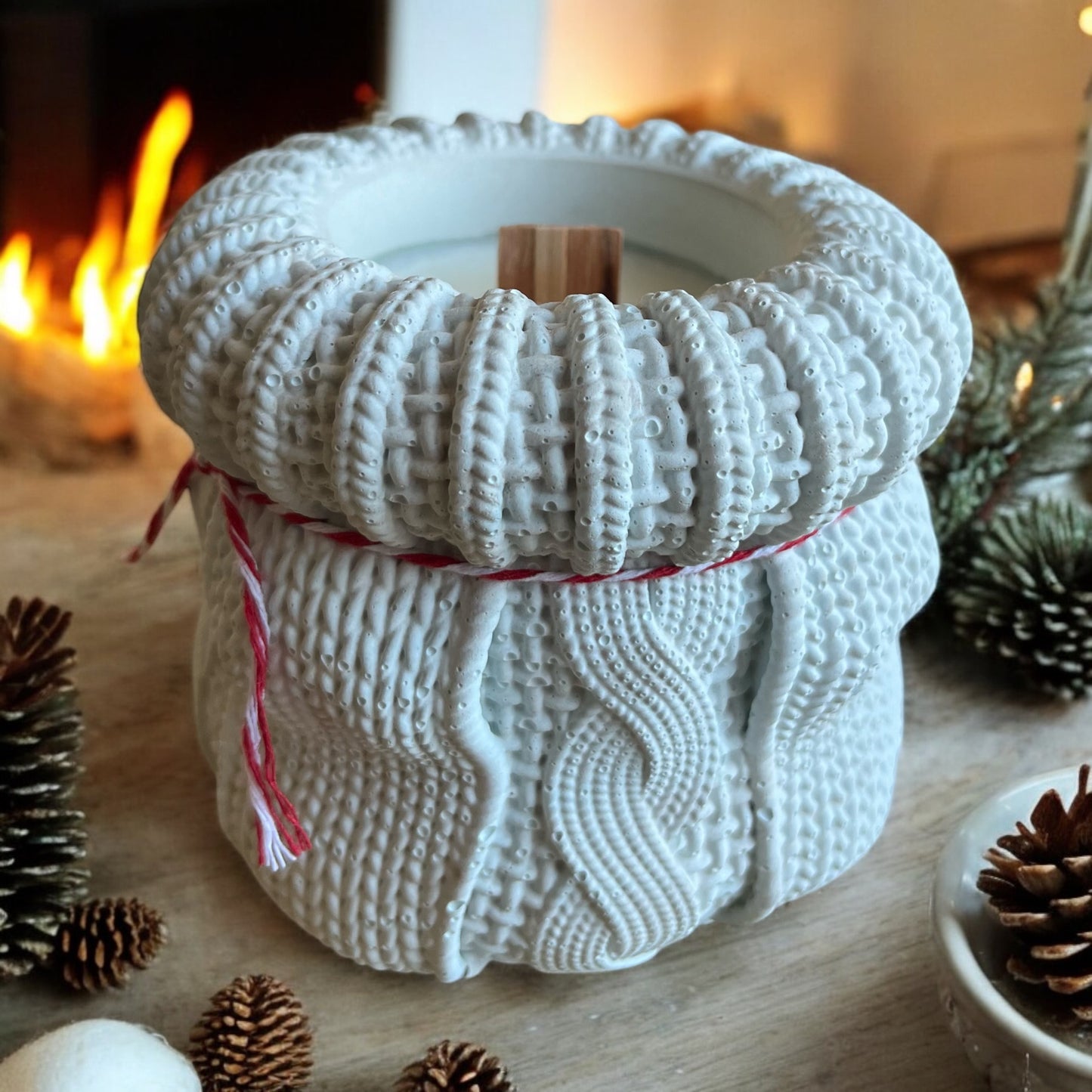 Large Cozy Knit Sleeve Candle