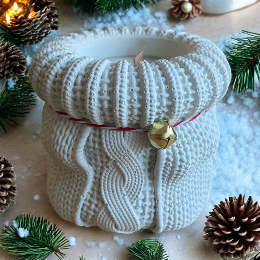 Large Cozy Knit Sleeve Candle